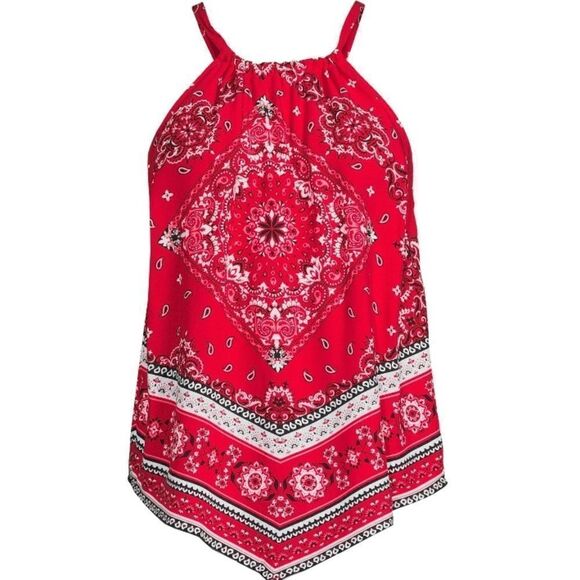 Red Bandanna Printed Top - Picture 1 of 6